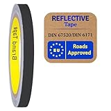 SOLNIT Reflektorband Reflektorfolie reflektierendes Klebeband Sicherheitswarnband Wasserdicht Reflexfolie hergestellt mit 3 M 680E (5mm x 10meter Schwarz)
