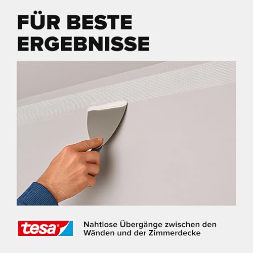 tesa Glasfaserband - Reparaturband aus Glasfaser zum Reparieren, Abdichten und Abdecken - für raue und glatte Oberflächen - reißfest - 20 m x 50 mm