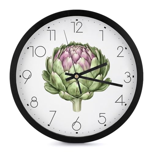 Artichoke Hand Drawn Funny Round Wall Clock Simple Modern Home Decor Office Living Room