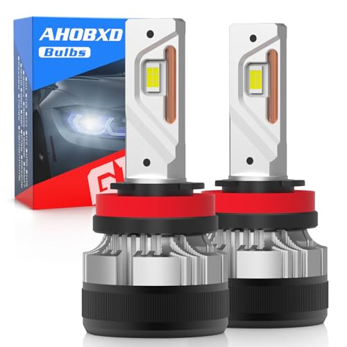 AHOBXD H11 LED Bulbs 6500K White with Fan Cooling Super Bright 60000LM 900% Plug and Play Car Fog Light Bulbs Pack of 2