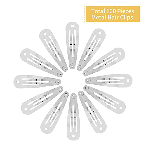 100 Pack Bulk 2 Inch 5 CM Small Metal Snap Hair Clips With Hole Silver Barrettes Hairpins Clips Thin Fine Bang Hair Holder Craft DIY Hair Accessories for Women Girl Kids Toddlers Baby - Image 2