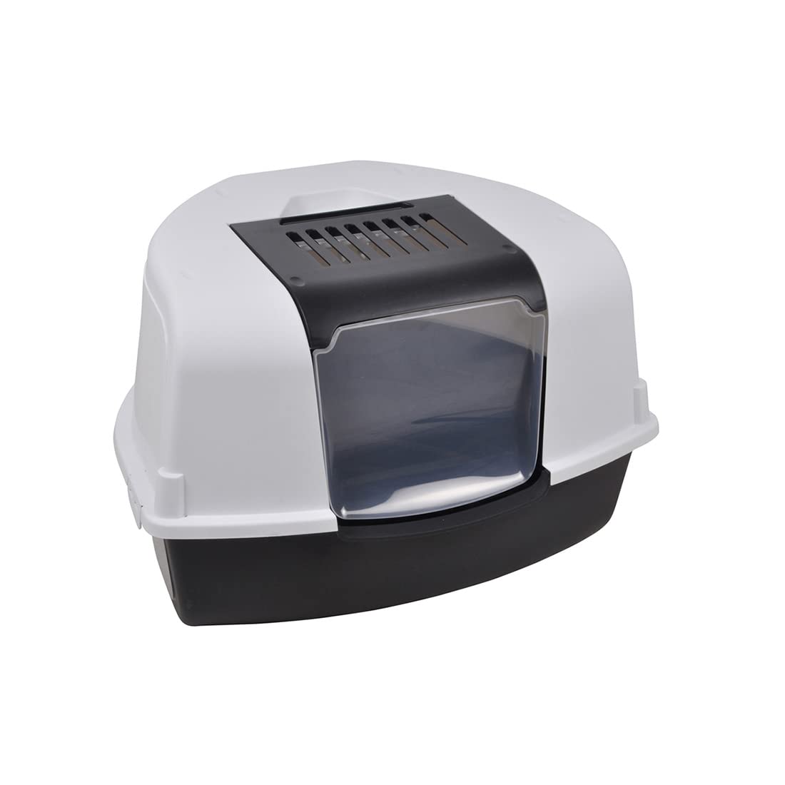 Acomoda Textil – Arenero para Gatos Desmontable y Transpirable. Arenero Grande de Plástico Resistente con Cubierta de Tapa Abatible, Bandeja de Arena Higiénica para Mascotas 58x38x47 cm. (Modelo D)