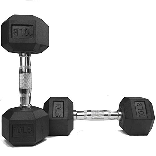 CUTICATE Pair of PowerFit Rubber Hex Dumbbells (10lb)