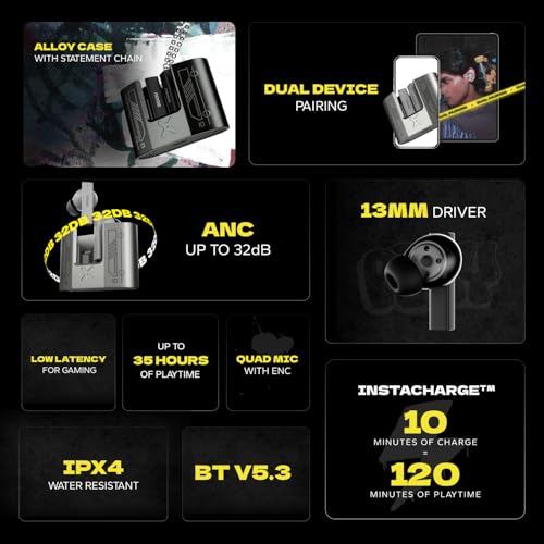 Image of Noise Buds Marine in-Ear Truly Wireless Earbuds with India's 1st Full Metal case, ANC (up to 32dB), 13mm Driver, 35H of Playtime, Dual Device Pairing, BT v5.3 (Marine Grey)