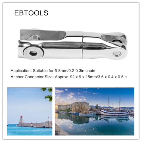 Connecteur D’ancre Rotatif En Inox 316 – Pour Chaîne 6-8 Mm, Charge 1900-2200 LB, Miroir (bateau)
