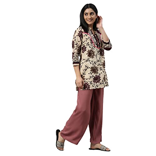 Image of GO COLORS Soft Viscose Basic Palazzo Full Length for Women| Breathable, Mid Rise, Relaxed Fit