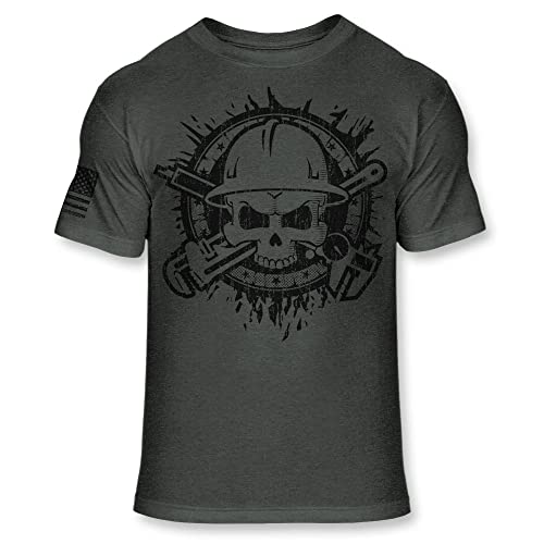 Millwright Skull T-Shirt - Industial Mechanic Crossbones Athletic Blend Tee - A1462