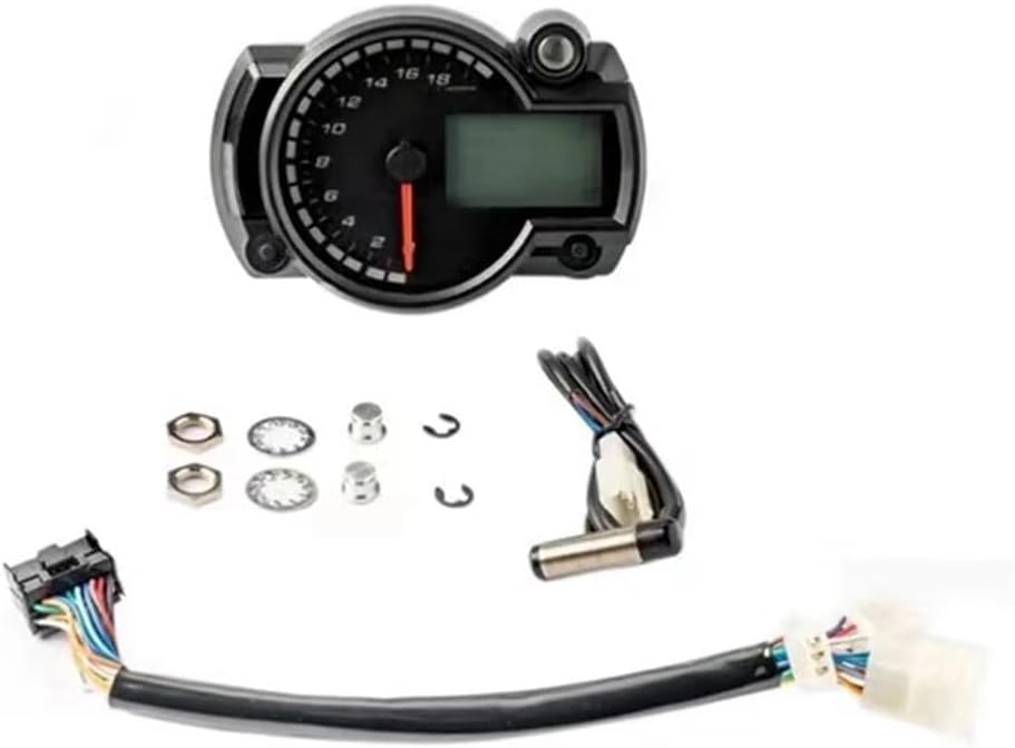 Motorcycle Odometer Gauge 7 Colors Digital Universal Tachometer Motorcycle Odometer Meter MAX 1800RPM Motorbike Moto Dashboard Motorcycle