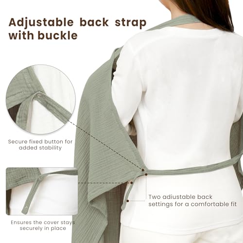 Image of Konssy Muslin Nursing Cover Up for Breastfeeding with Rigid Hoop