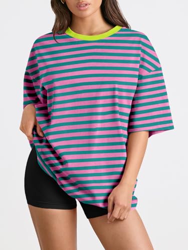 Image of Trendy Queen Womens Oversized T-Shirts Short Sleeves Workout Tops | Casual Summer Gym Tees Plus Size Fashion Clothes 2026