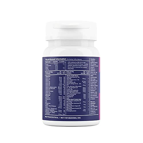 Image of Tata 1mg Womens Multivitamin Veg Tablet with Zinc,Vitamin C,Calcium,Vitamin D & Iron Support Health Protection,Bones & Overall Health For Women (Pack Of 30 Tablets), 52 grams