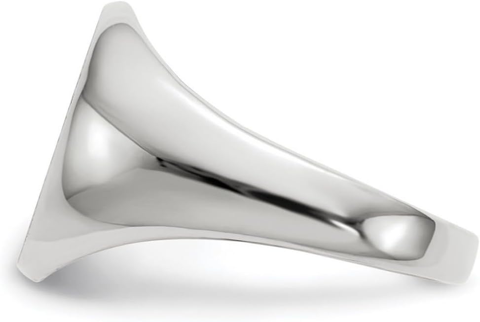 JewelryWeb 14k White Gold Polished Signet Ring Size 6 Ring for Women - Image 4