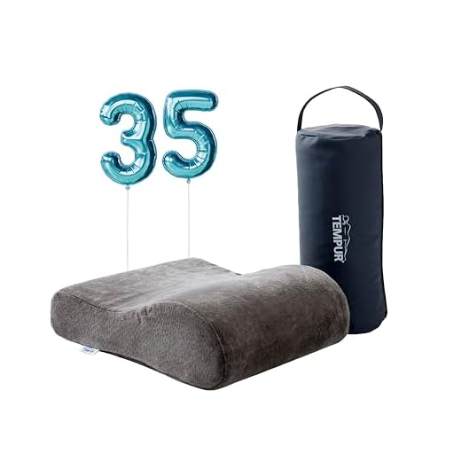TEMPUR Reisekissen Memory Foam, ergonomisches Reise-Nackenkissen inkl. Tragetasche, Anthrazit, Größe 25 x 31 x 10/7 cm
