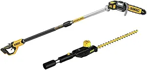 DEWALT 20V MAX* Pole Saw and Hedge Trimmer Attachment, 15-foot Reach, Brushless, Tool-Only (DCPS620B & DCPH820BH)