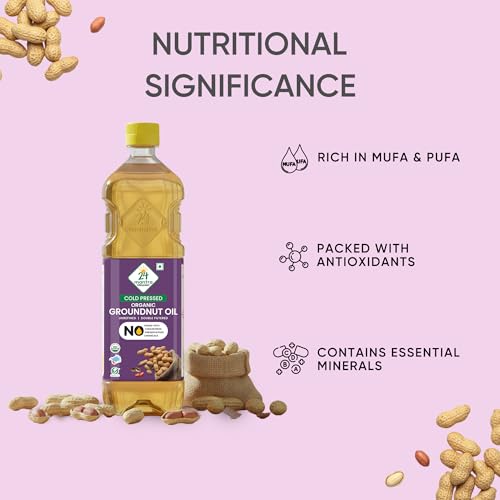 Image of 24Mantra Organic Pressed Groundnut /Peanut Oil, 1 L (Pack of 3)