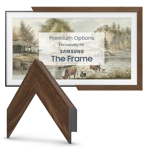 Frame My TV Deco TV Frames - Museum Walnut Slim Frame Compatible ONLY with Samsung The Frame TV (3