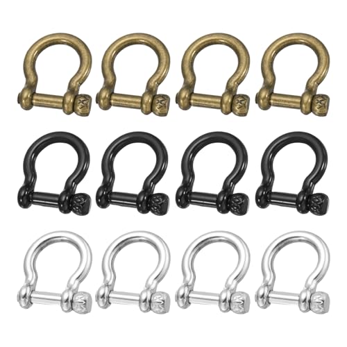 QUARKZMAN Lot De 9 8.5mm Anneau En D En Alliage De Zinc Bronze Noir Argent