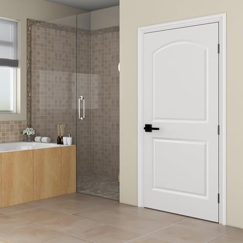 Image of BARNSMITH 36x80 in Raised 2-Panel Arch Top White Primed Interior Door Panel