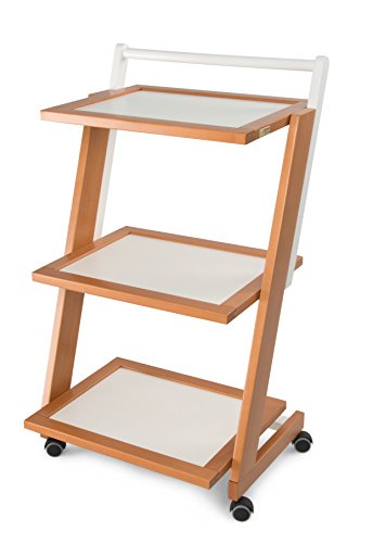 ARREDAMENTIITALIA Arredamenti Italia Camarera para Bebidas ZORDAN, Madera - 3 bandejas - Diseño - Color: Madera de Cerezo/Blanco Ar-It il Cuore del Legno