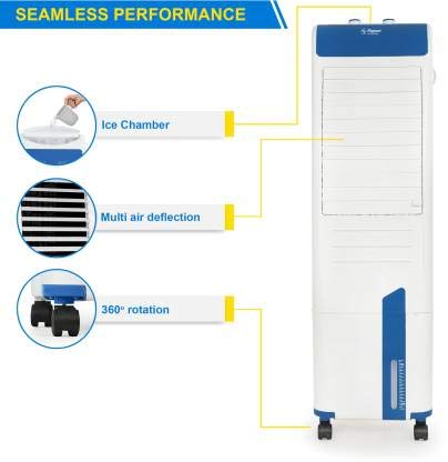 Image of SmartBuy 30 L Tower Air Cooler (White, Blue, Alpine)