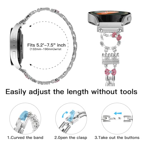 Correa metálica decorativa compatible Galaxy Watch 20mm miniatura 2