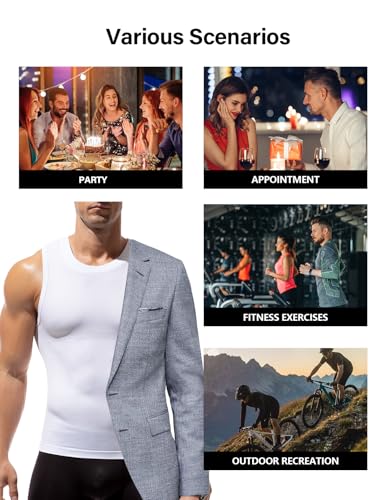 Arjen Kroos Camiseta Reductora Hombre Chaleco de Compresión Adelgazante Camisa Compresion Body Shaper Faja Moldeadora