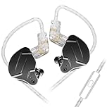 KZ ZSN Pro X IEM in Ear Monitor,Wired Gaming Earbuds,HiFi KZ Headphones with Hybrid Dual Driver 1BA 1DD High Fidelity Musician Wired Earphones with Detachable Tangle-Free IEM Cable(with Mic, Black)