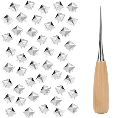 800 Pcs 10mm Pyramid Studs for Clothing Metal Studs for Clothing with Tool Perfect for DIY Leather Crafting Punk Fashion Rivets for Jackets Bags Shoes Belts and Pet Collars