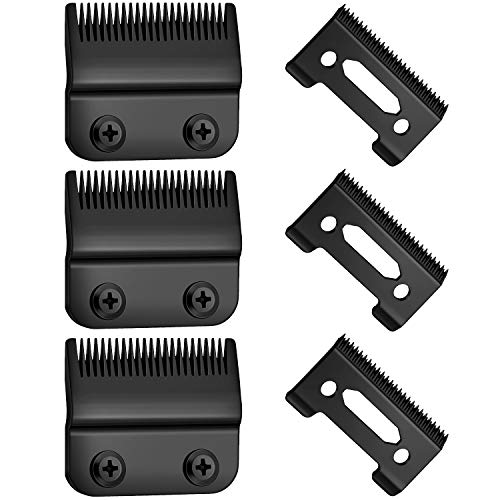 3 Sets Adjustable Hair Clippers Blades 2-Hole Hair Trimmer Replacement Blades Hair Clipper Replacement Blades Compatible with Wahl 8148, 1919, 8591, 8504, 2241 and 2240 (Black)