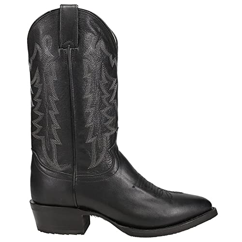 Justin Men's Hayne Cowhide Leather Western Boot Round Toe Black 8.5 D #TOP2