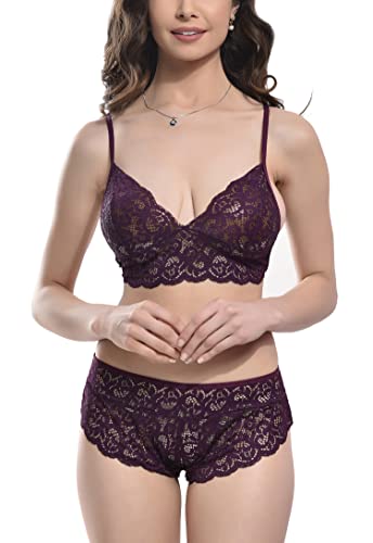 Image of Xs and Os Women's Lace Bra Panty Lingerie Set