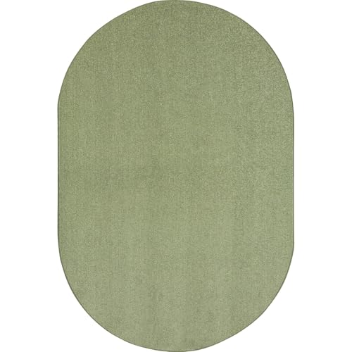 Tapete Joy Carpets Endurance Color Sólido Verde Salvia Oval 6x9 miniatura 1