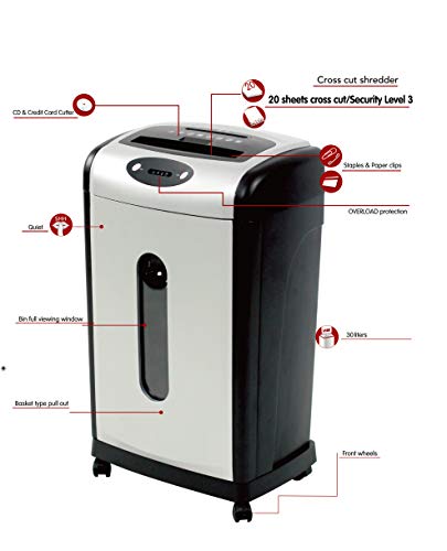 BAMBALIO-20-Sheets-Crosscut-PaperCDCreditATM-Card-Shredder-1-Year-Warranty-BCC-9000