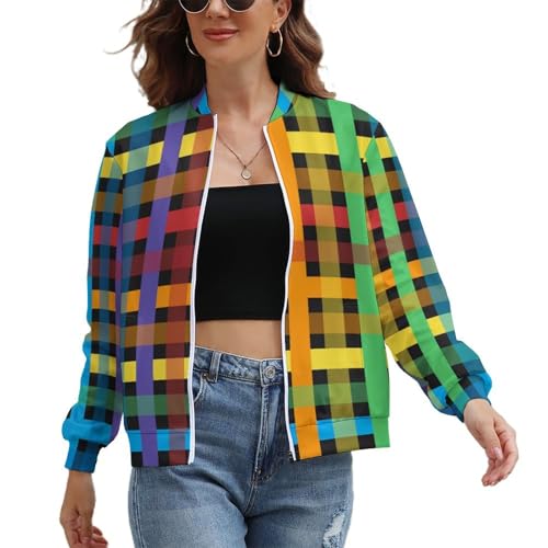 Pink Flower Softshell Bomber Jacket for Women