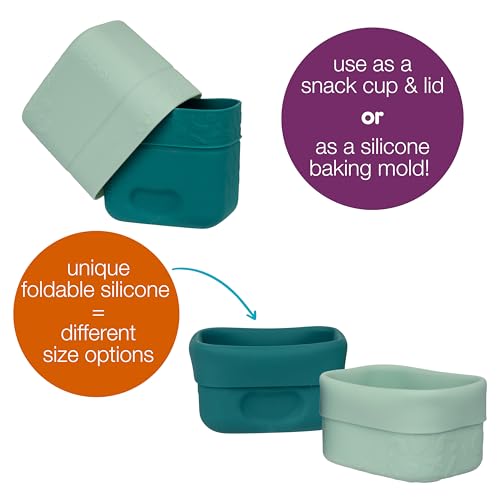 b.box Silicone Snack Cups | Reusable Food Meal Prep Storage Container | Fits in Lunchbox | Oven, Microwave, Freezer & Dishwasher Safe - Image 4