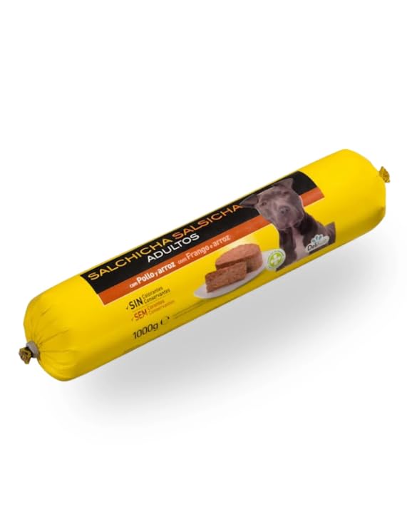 Salchicha perro adulto DELIKUT con pollo y arroz 1 kg