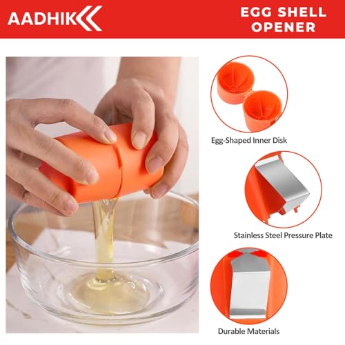 Image of AADHIK Egg Cracker Tool Set of 2 Kitchen Tool Cooking Shell Opener Orange| Dining & Bar | Tools & Gadgets | Peelers| Peelers (Pack of 2)