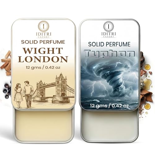 Image of Solid Perfume |wight london&Typhon Alcohol Free Wax Perfume Balm, Long Lasting | Pocket Tin 12g, Pack Of 2| Non Greasy Smooth Glide, Travel Friendly Unisex Gifts He Or Her