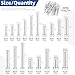 Glarks 51pcs 18 Sizes Single Hole Flat Head Clevis Pins Set, M5 M6 M8 M10 M12 White Zinc Clevis Pins, Link Hinge Pins for Furniture Installation Small Home DIY Project