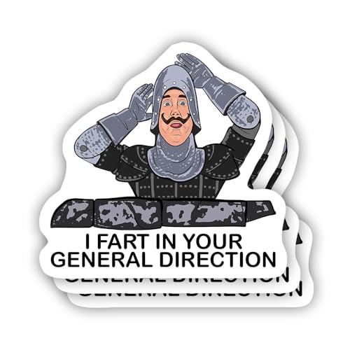 (3 Pcs) I Fart in Your General Direction Sticker Sarcastic Motivational Sayings Humorous Quote Vinyl Decal for Kindle, Laptop, Water Bottle, Phone Hard Hat, Meme Quote Sticker 3 inch
