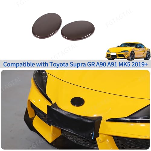 Image of Smoked Front and Rear Emblems Trim Cover Fit for Toyota Supra GR A90 A91 MK5 2019-2026 ABS Front Rear Logo Decorative Protection Trim Cover, 2Pcs, Transparent Gray