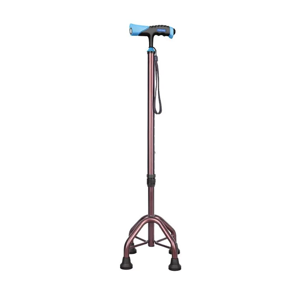 GCX- Muletas for Ancianos con Bastones Antideslizantes de Cuatro Patas for Ancianos con bastón de Cuatro Esquinas y bastón retráctil Ligero Firma