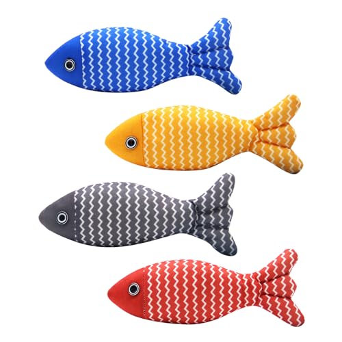 猫カラフルな魚のぬいぐるみのおもちゃの子猫はキャットミントと一緒に猫のために運動するためにカラフルに噛むために噛む