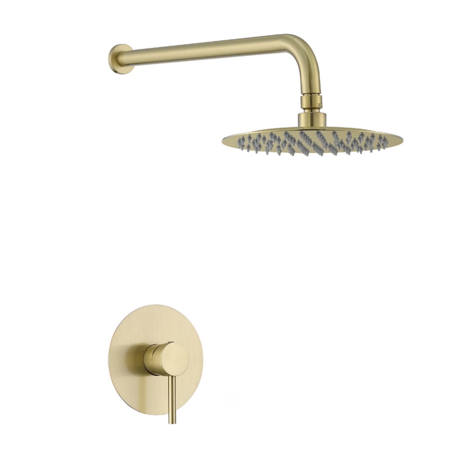 Robinet de douche encastré or brossé pour une routine matinale revitalisante
