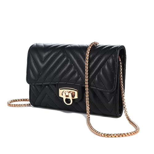 SICNZAL Women's Quilted Small Crossbody Bag, Adjustable Chain Strap Clutch