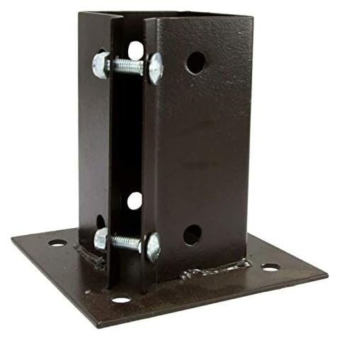 Eliza Tinsley Swiftpost Bolt Down Fence Post Support Anchor Clamp Grip Epoxy Brown 50mm/75mm/100mm (1, 50mm (2" Inch)) Cover