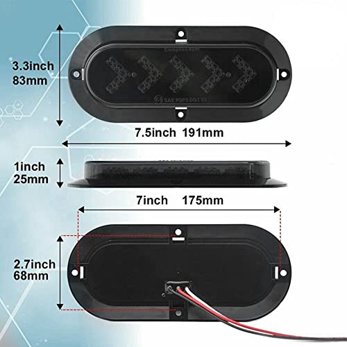 Lâmpada De Freio Oval 25 Led Para Pisca-pisca Para Barco Atv Reboque De Caminhão âmbar Defumado 2 Pe