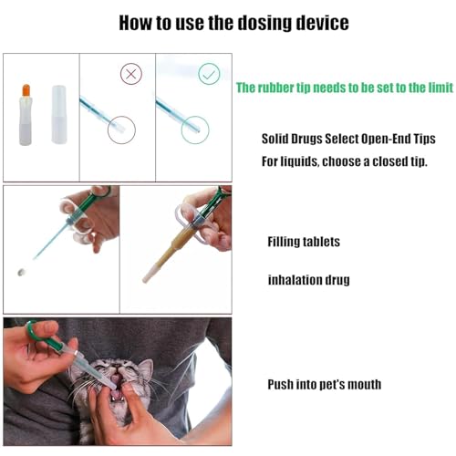 AHEJIOO 6 Stück Tabletteneingeber Katze, Wurmkur Katze, Tablettengeber Für Katzen, Surefeed, Schluckhilfe Tabletten, Feeder Pet Pusher (Sechs Stücke In DREI Farben)