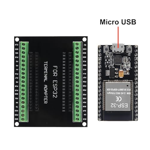 Image of 3 Set ESP32 ESP-32D Development Board CP2012 38Pin Micro Narrow Version WiFi + Bluetooth Microcontroller ESP32-DevKitC-32 Board with ESP32 Breakout Board GPIO 1 into 2 Terminal Screw Board