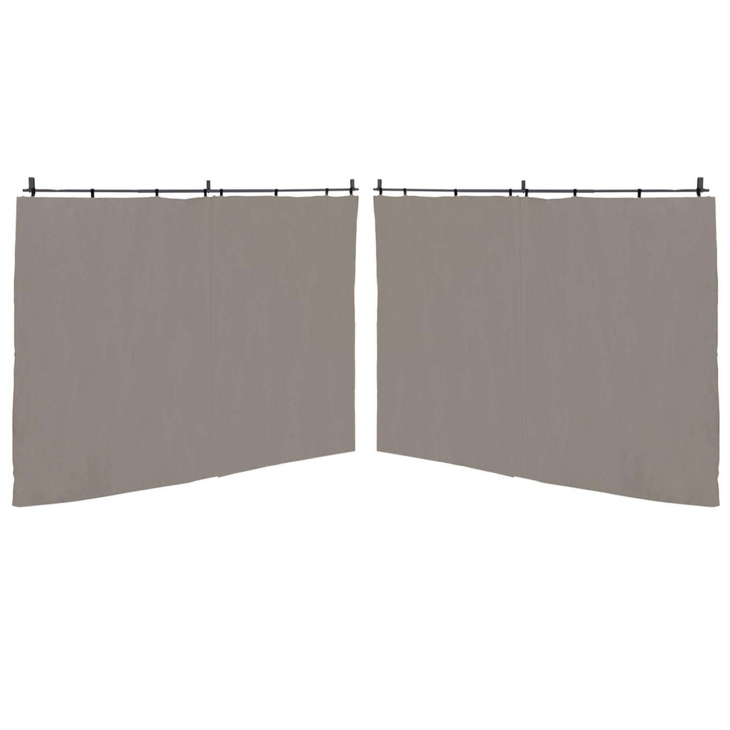 IDMarket - Lot de 2 Rideaux pour pergola Taupe 3 et 4 M Panneaux muraux avec Fermeture éclair